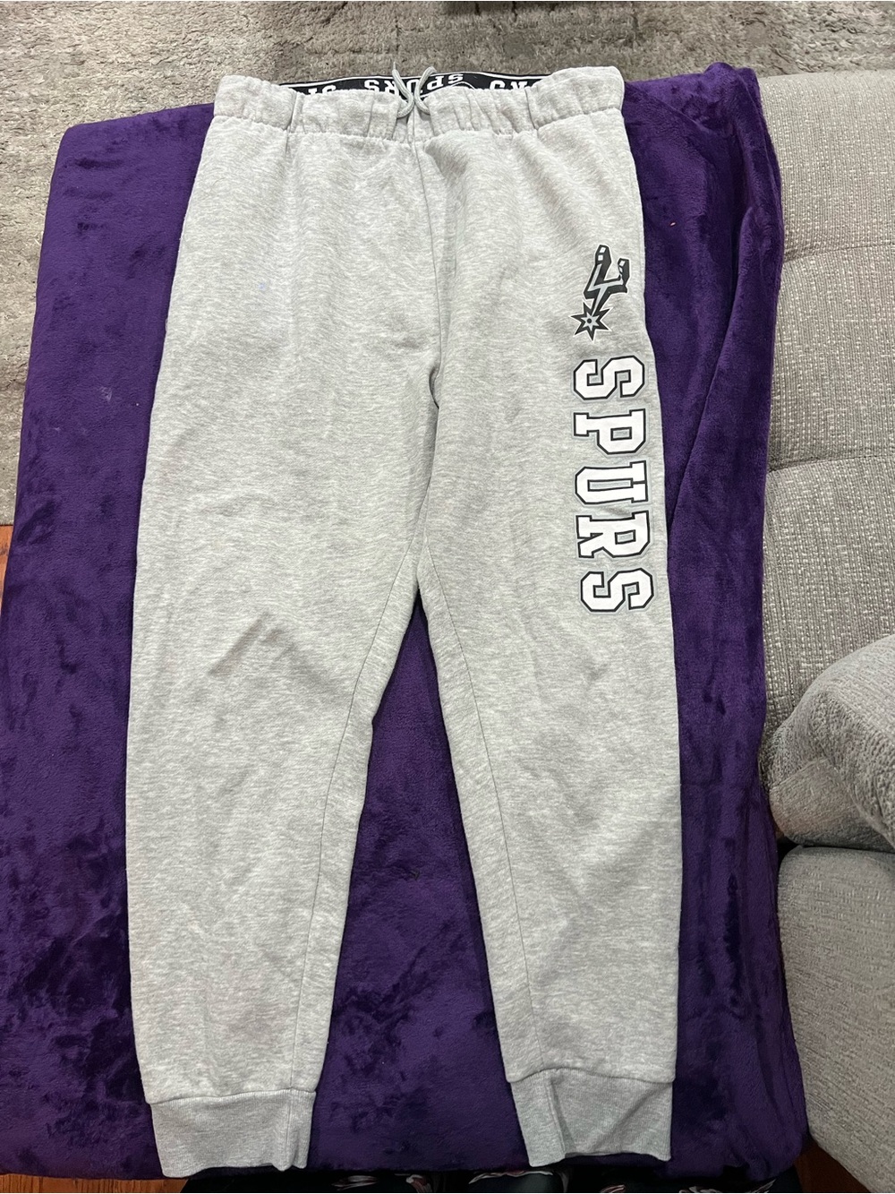 NBA Gray Spurs Logo Kids Sweatpants
